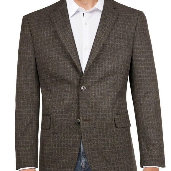 Tommy Hilfiger Mens Suit Separate Brown Size 38 Long Blazer Modern $295